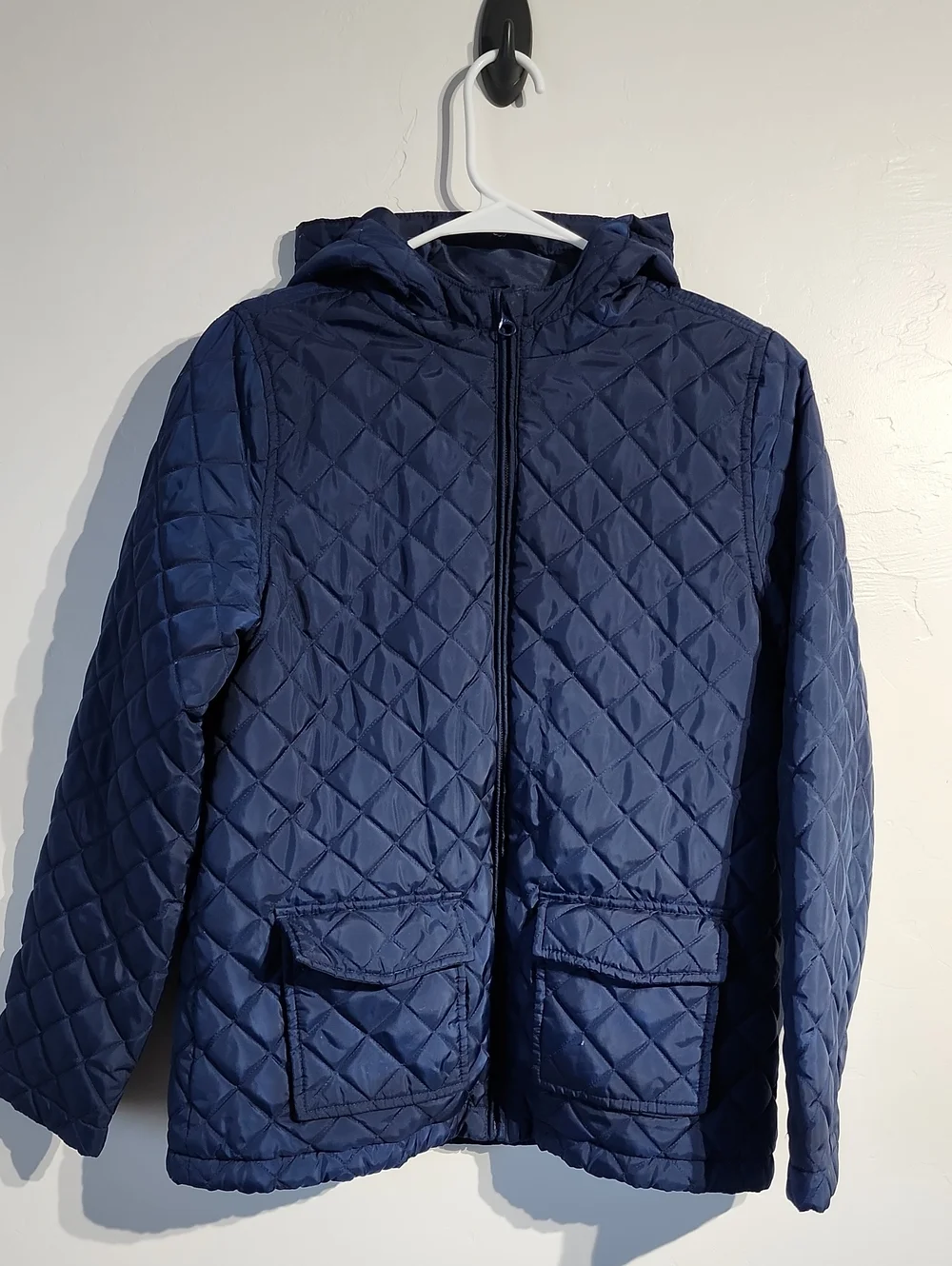 Place Navy Quilted Hooded Puffer Jacket Big Kids Sz XXL
